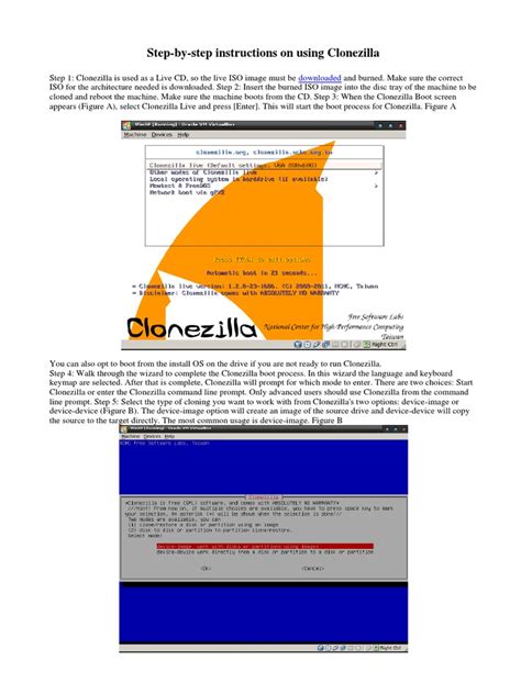 clonezilla step by instructions